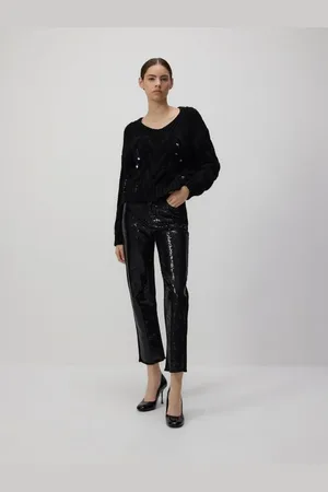 Reserved Jeansy mom fit z cekinami