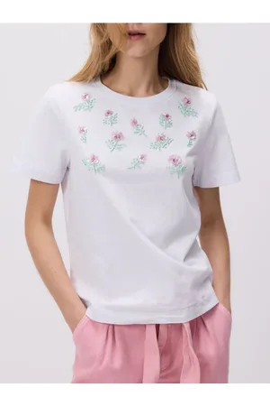 Reserved T-shirt z cekinowymi aplikacjami