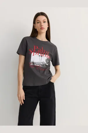 Reserved Bawełniany t-shirt z nadrukiem