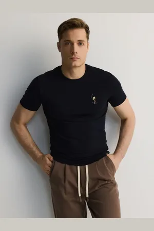 Reserved T-shirt slim fit z haftem