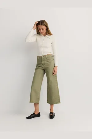 Reserved Jeansy culotte z wysokim stanem