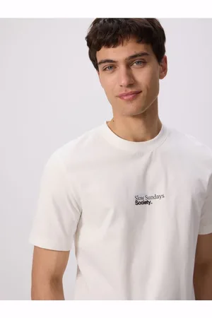 Reserved T-shirt regular z nadrukiem