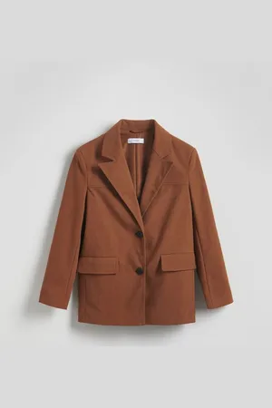 Reserved Marynarka oversize z imitacji zamszu