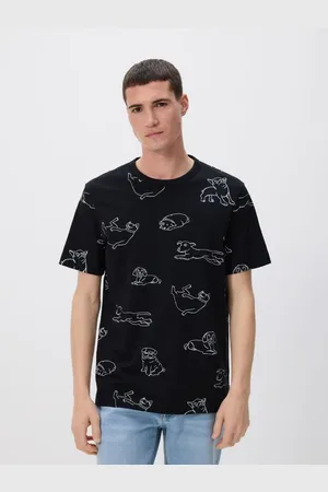 Reserved T-shirt regular z nadrukiem