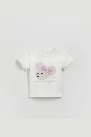 Reserved Bawełniany t-shirt z aplikacją