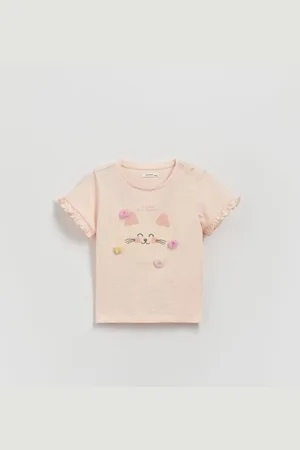 Reserved Bawełniany t-shirt z aplikacją