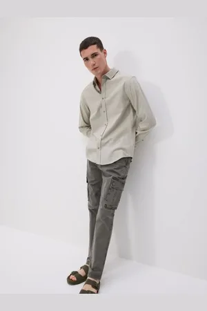 Reserved Spodnie cargo slim z paskiem