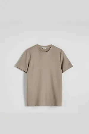 Reserved T-shirt regular ze strukturalnej dzianiny