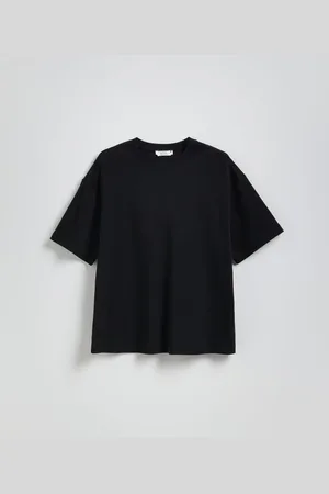 Reserved T-shirt oversize z merceryzowanej bawełny
