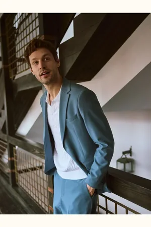 Reserved Marynarka slim fit z domieszką lnu