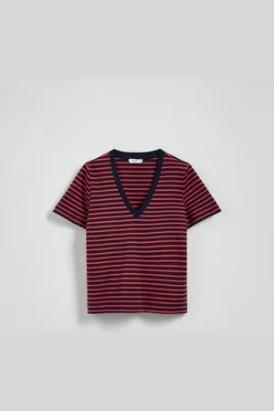 Reserved T-shirt z merceryzowanej bawełny