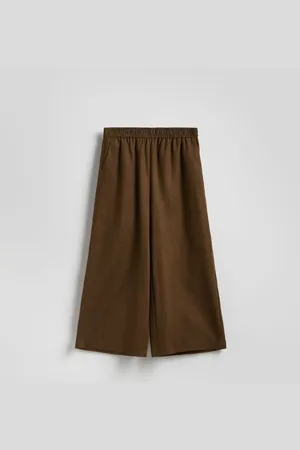 Reserved Lniane spodnie culotte