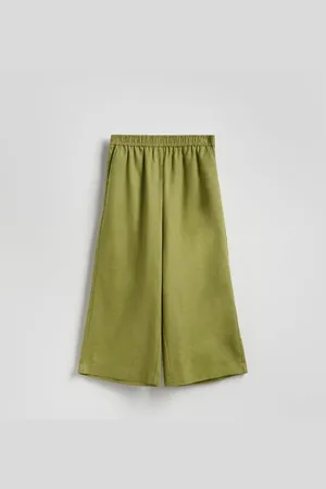 Reserved Lniane spodnie culotte