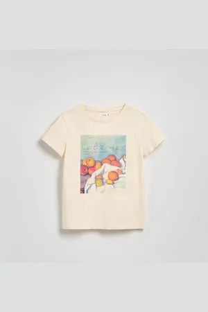 Reserved Bawełniany t-shirt z nadrukiem