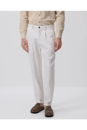 Reserved Spodnie chino slim z lnem