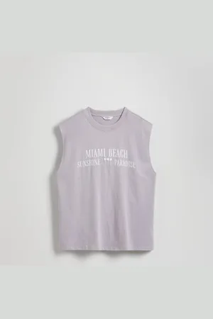 Reserved T-shirt relaxed z nadrukiem