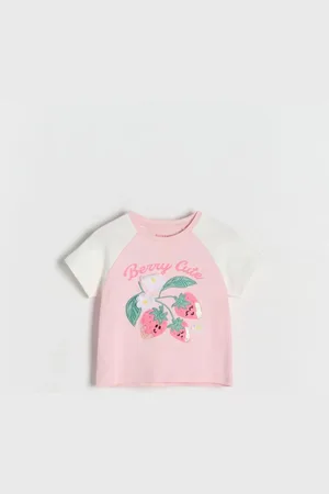 Reserved Bawełniany t-shirt z aplikacją