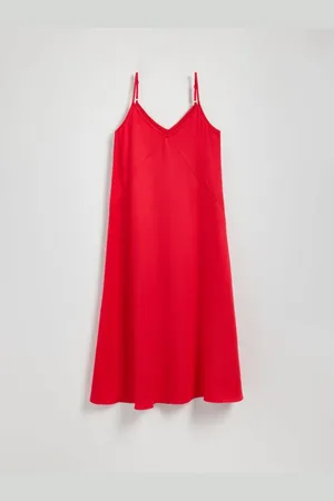 Reserved Jeansowa sukienka maxi z lyocelllu
