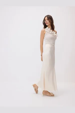 Reserved Satynowa spódnica maxi z wiskozy