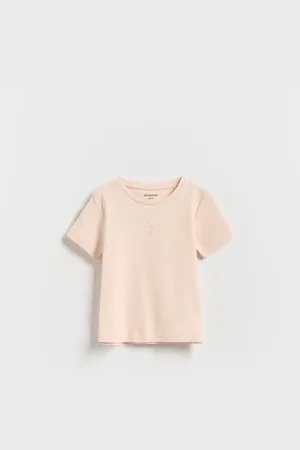 Reserved Bawełniany t-shirt z haftem