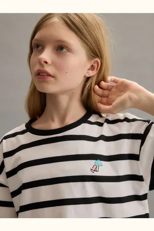 Reserved Wzorzysty t-shirt z haftem