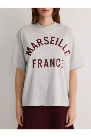 Reserved T-shirt oversize z nadrukiem