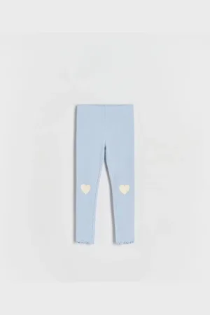 Reserved Bawełniane legginsy z nadrukiem