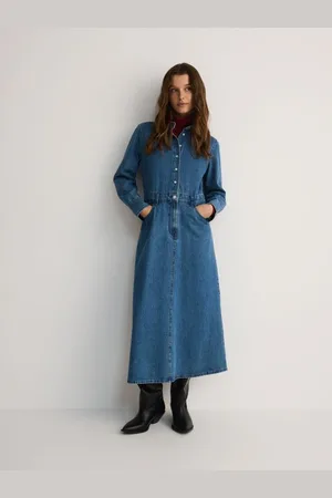 Reserved Jeansowa sukienka maxi