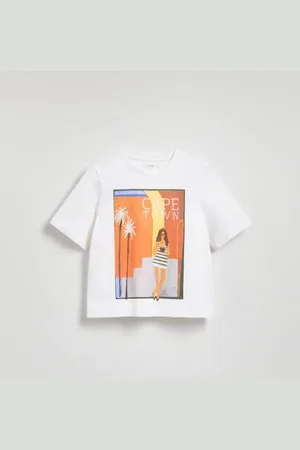 Reserved Bawełniany t-shirt z nadrukiem