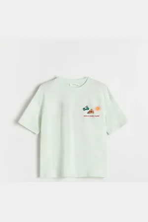 Reserved Bawełniany t-shirt z nadrukiem