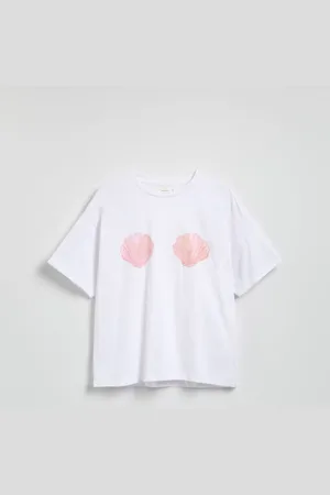 Reserved Bawełniany t-shirt z nadrukiem