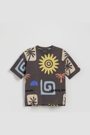 Reserved T-shirt oversize z nadrukiem