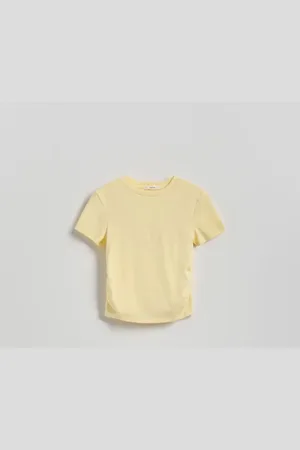 Reserved T-shirt z marszczeniem