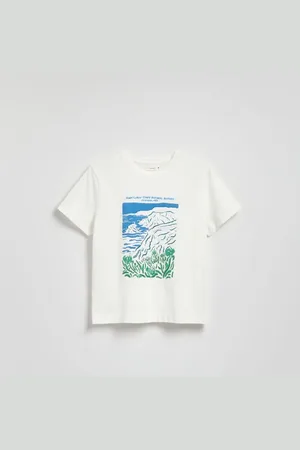 Reserved Bawełniany T-shirt z haftem