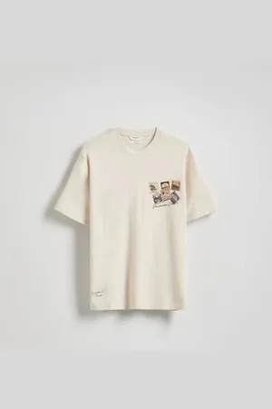Reserved T-shirt relaxed z nadrukiem