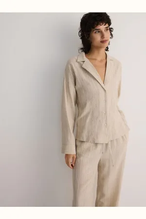 Reserved Koszula oversize z lnem oraz wiskozą