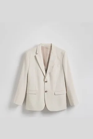 Reserved Marynarka slim fit z domieszką lnu