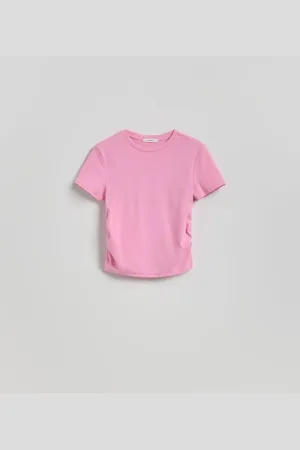 Reserved T-shirt z marszczeniem