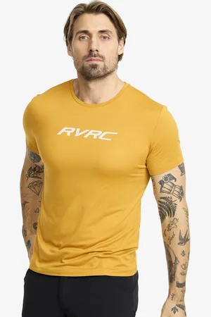 RevolutionRace Mission Logo Slim Fit T-shirt Męskie Harvest Gold