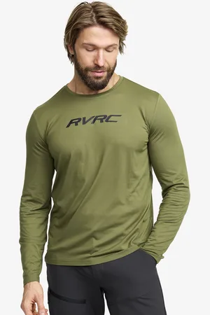 RevolutionRace Mission Logo Long-sleeved T-shirt Męskie Cypress