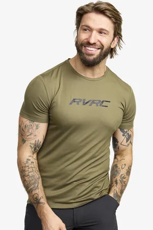 RevolutionRace Mission Logo Slim Fit T-shirt Męskie Burnt Olive