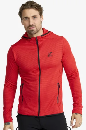 RevolutionRace Waffle Hoodie Męskie Mars Red