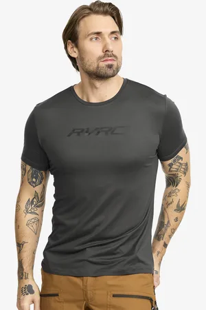RevolutionRace Mission Logo Slim Fit T-shirt Męskie Anthracite
