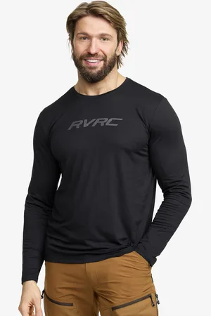 RevolutionRace Mission Logo Long-sleeved T-shirt Męskie Black