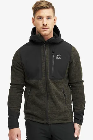 RevolutionRace Wander Pro Wool Hoodie Męskie Dark Olive