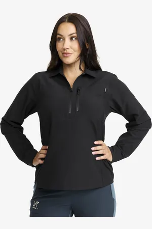 RevolutionRace Ridge Half-zip Stretch Shirt Damskie Black
