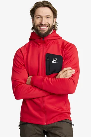 RevolutionRace Evolution Stretch Fleece Hoodie Męskie Mars Red