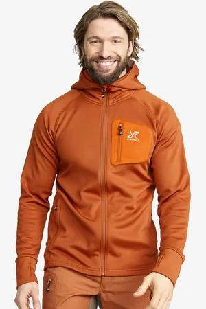 RevolutionRace Evolution Stretch Fleece Hoodie Męskie Terracotta Brown