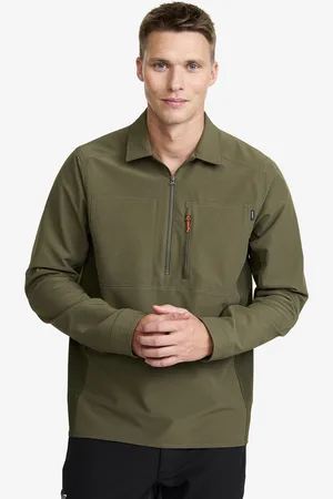 RevolutionRace Ridge Half-zip Stretch Shirt Męskie Grape Leaf/Forest Night