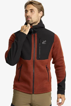 RevolutionRace Wander Pro Wool Hoodie Męskie Rusty Orange